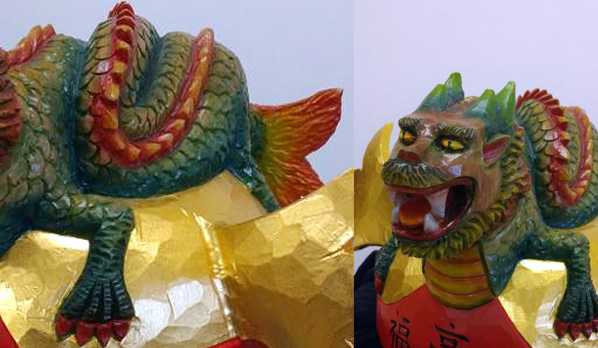 Chinesische Maske aus Holz bemalt